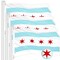 G128 Chicago Flag 4x6 Ft 3-Pack Embroidered 300D Embroidered Stars, Sewn Stripes, Brass Grommets, Indoor/Outdoor, Vibrant Colors, Quality Polyester